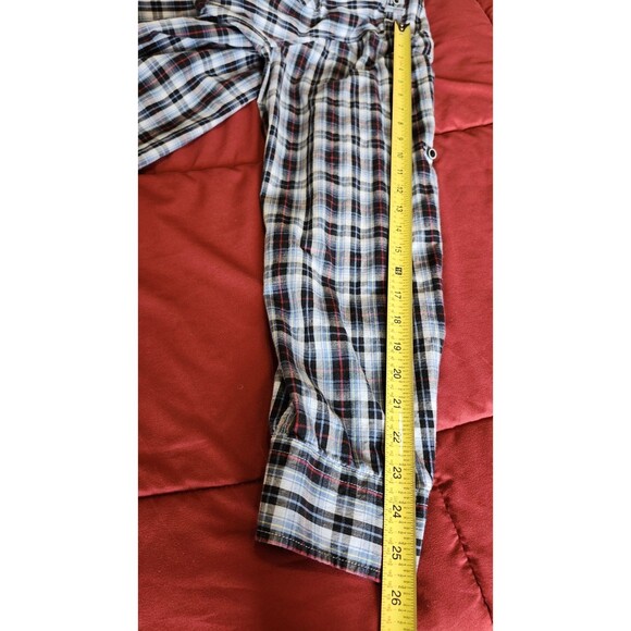 Eighty Eight Men’s XXL Blue Black Plaid Button Down Shirt Long Sleeve Pockets - Picture 12 of 12